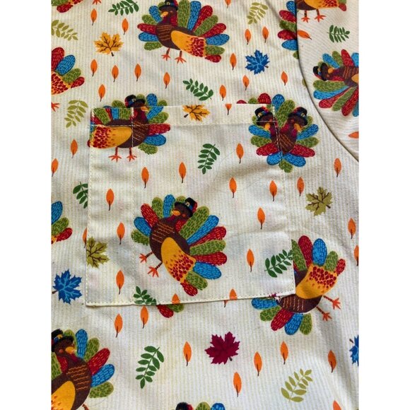 Just Love Womens 3X Fall Thanksgiving Turkey Scrub Top Medical Uniform - Picture 5 of 10